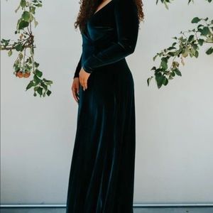 Esmeralda Baltic Born long sleeve velvet dress- color Jade.